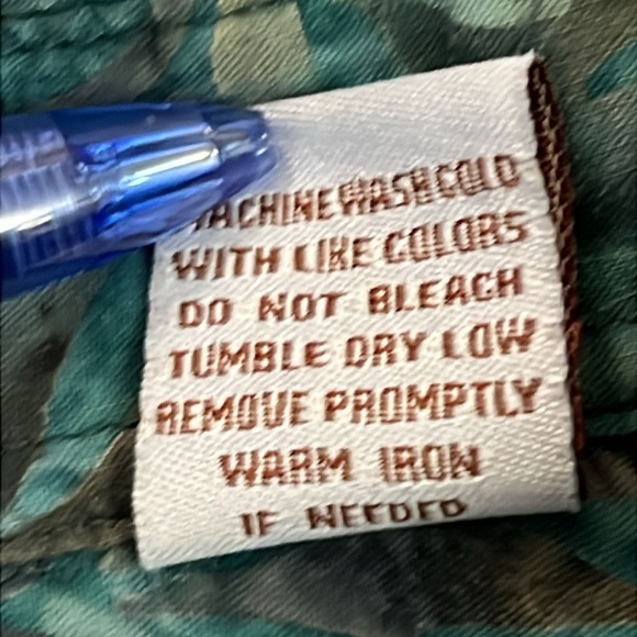 Scully Western Tropic Print Collared Shirt Teal Button Up Short Sleeve XXL - Picture 9 of 9